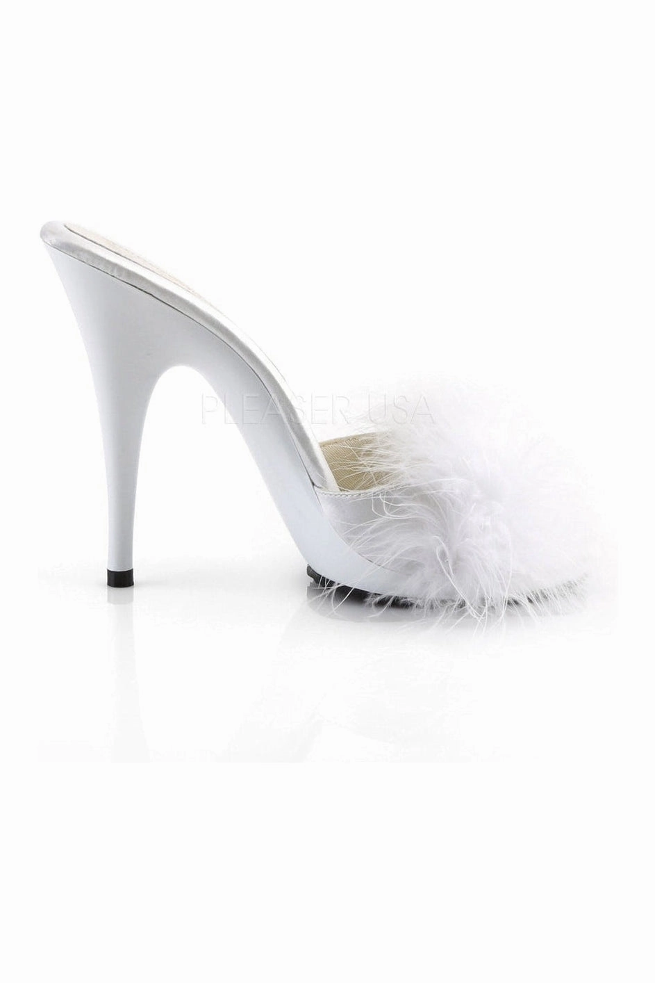 POISE-501F Slide | White Genuine Satin