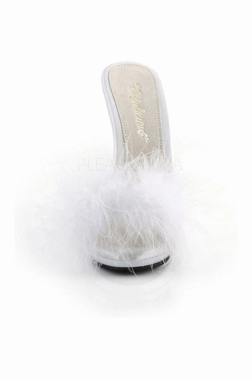POISE-501F Slide | White Genuine Satin