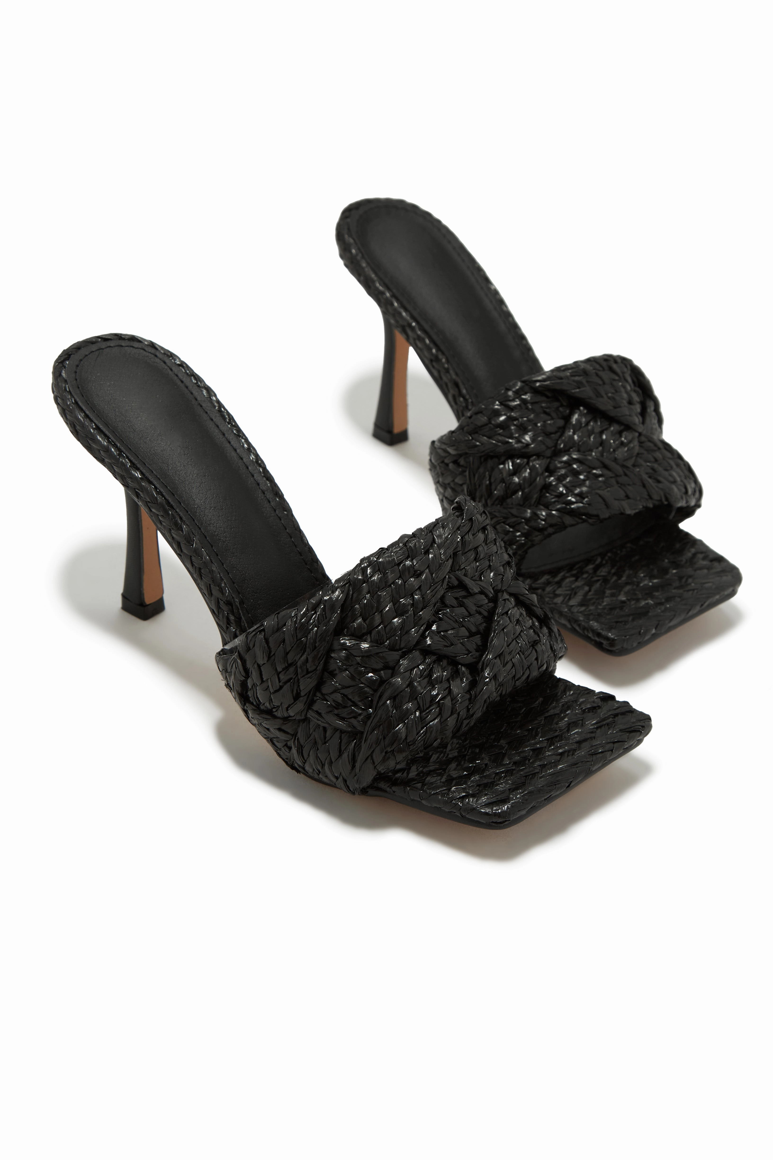 Positano Mid Heel Mules - Black