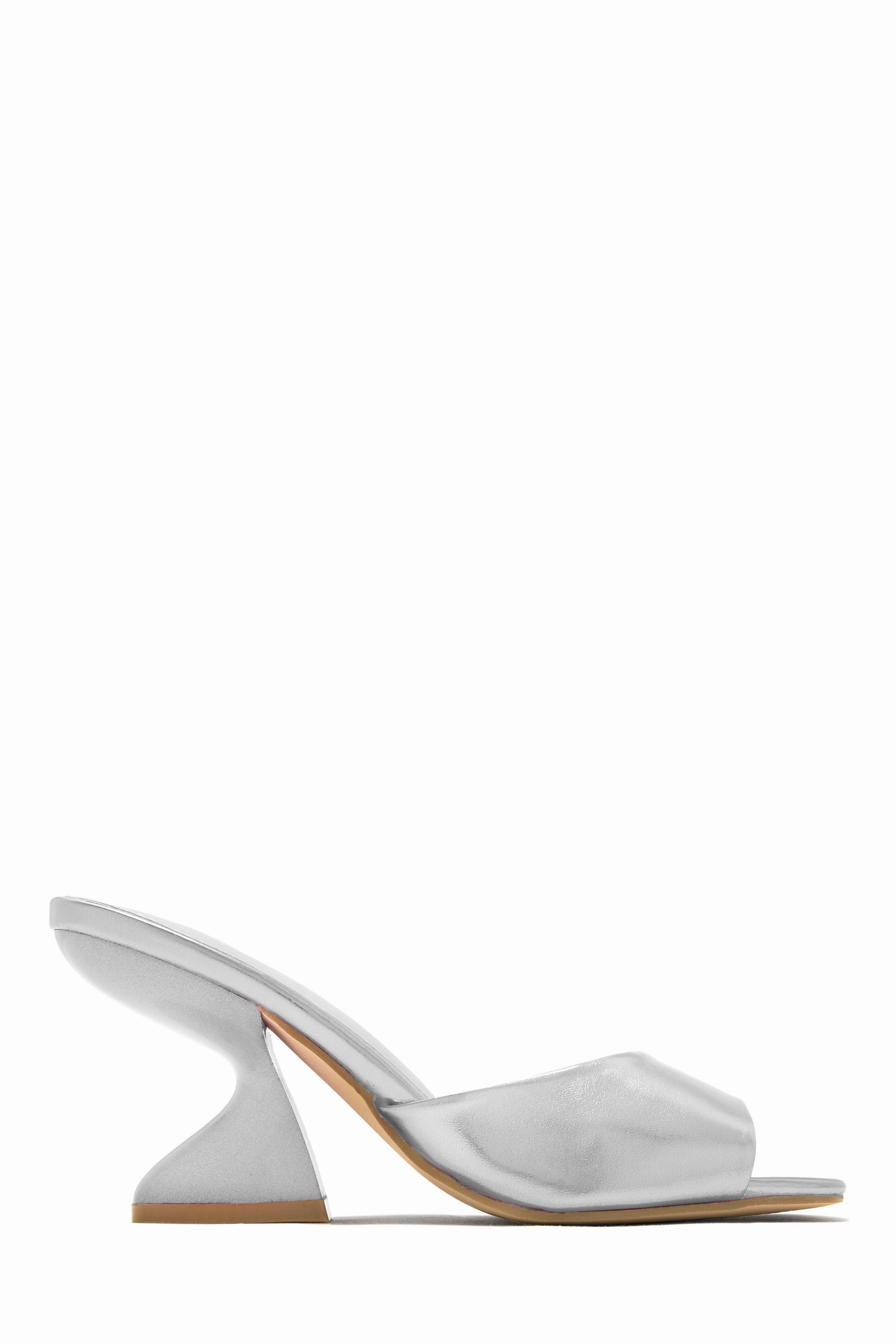 Racquel Mid Heel Mules - Silver