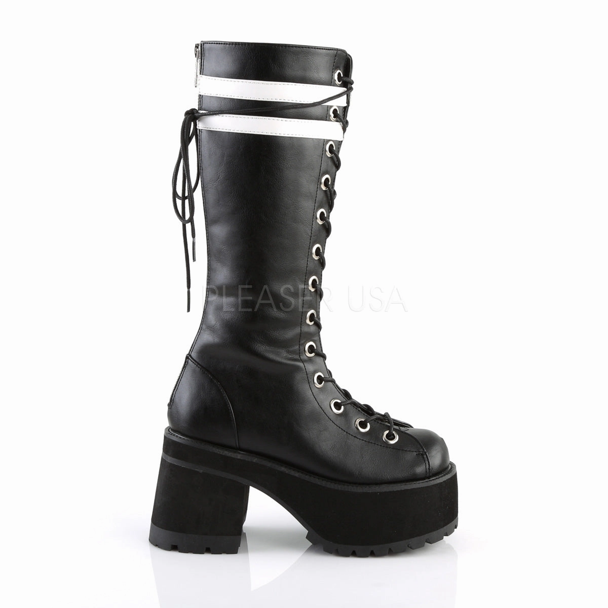 RANGER-320  Black-White Vegan Leather