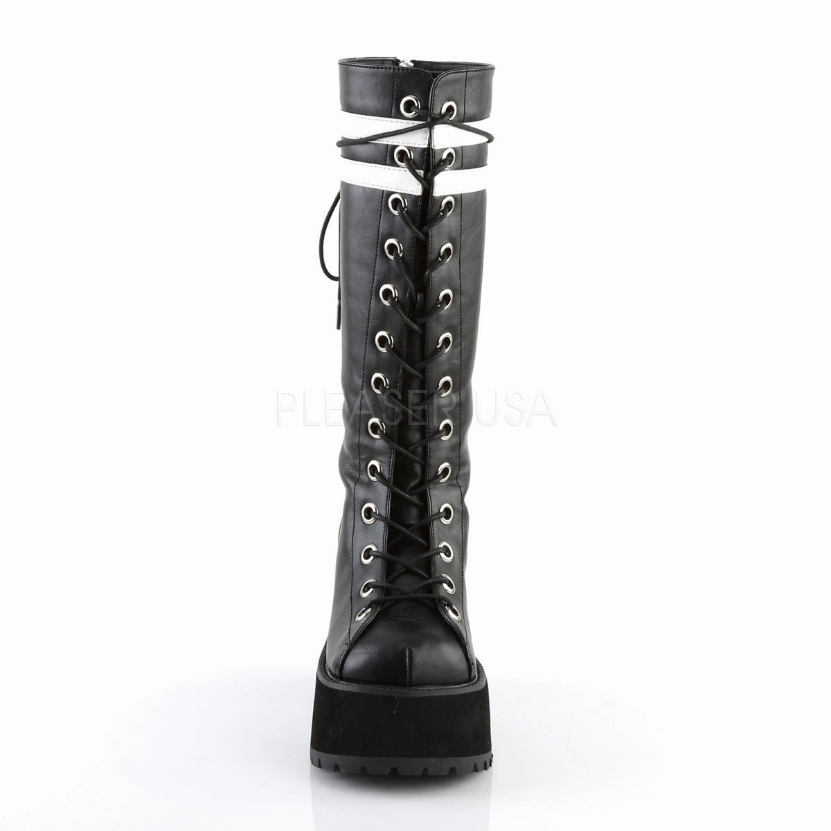 RANGER-320  Black-White Vegan Leather