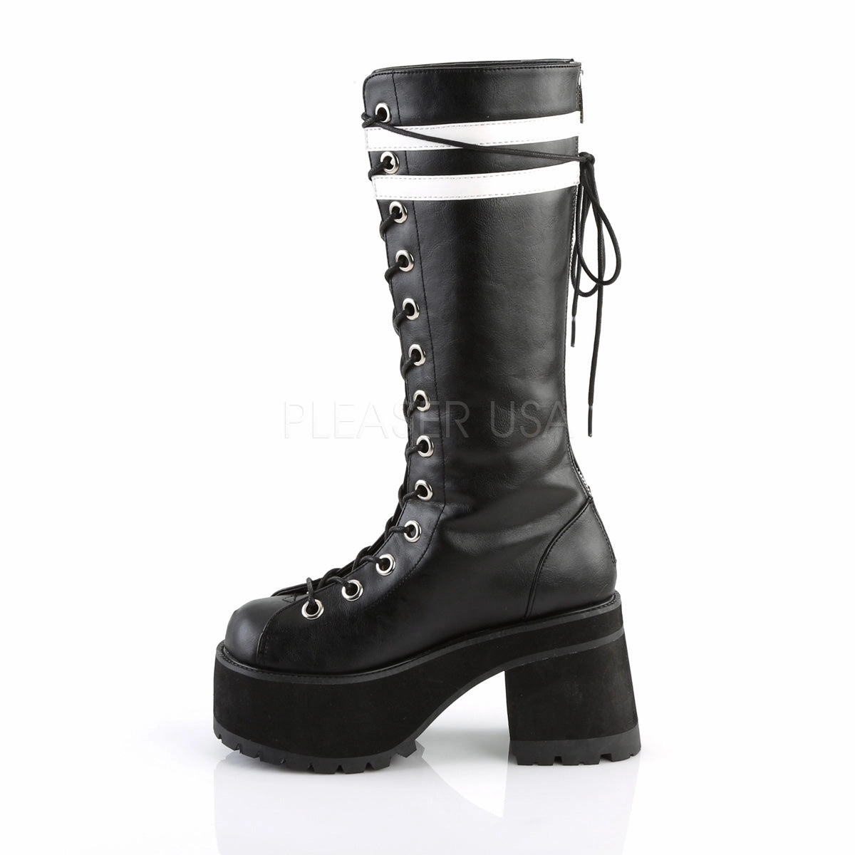 RANGER-320  Black-White Vegan Leather