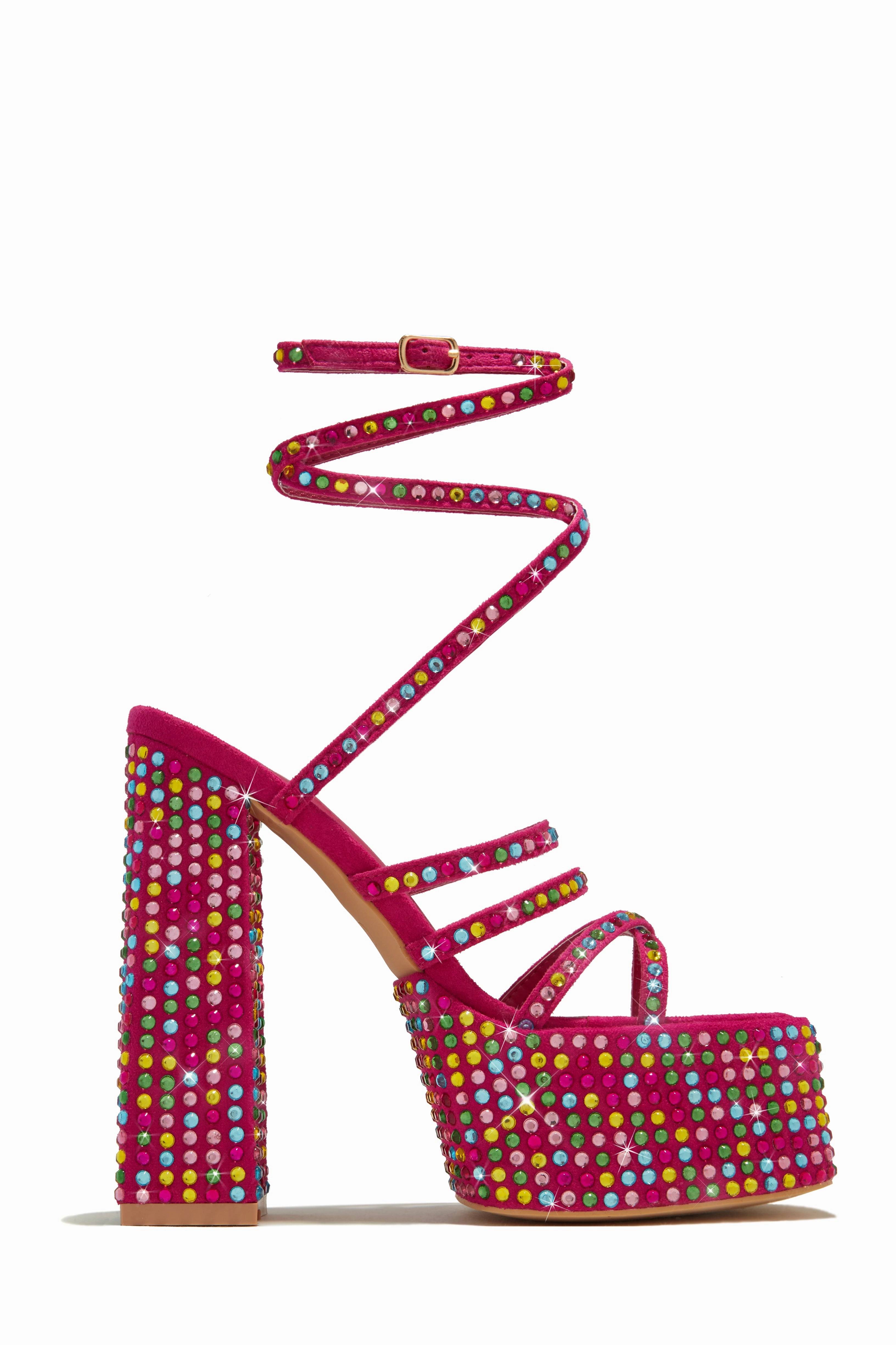 Rendezvous Embellished Platform Block Heels - Black