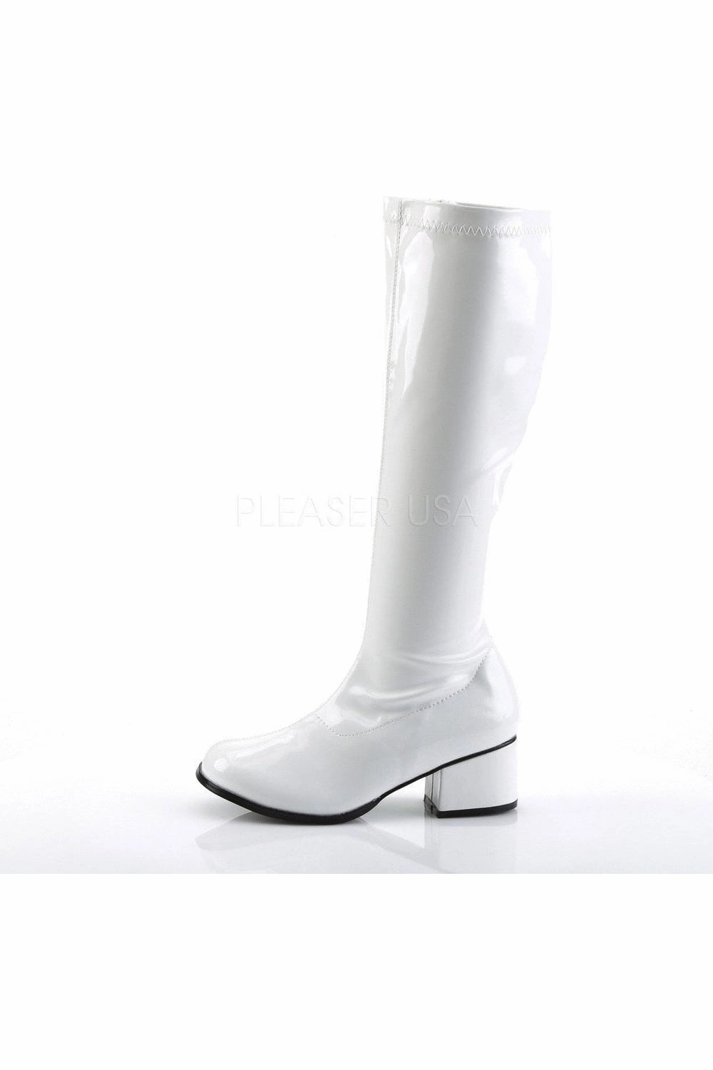 RETRO-300 Go Go Boot | White Patent