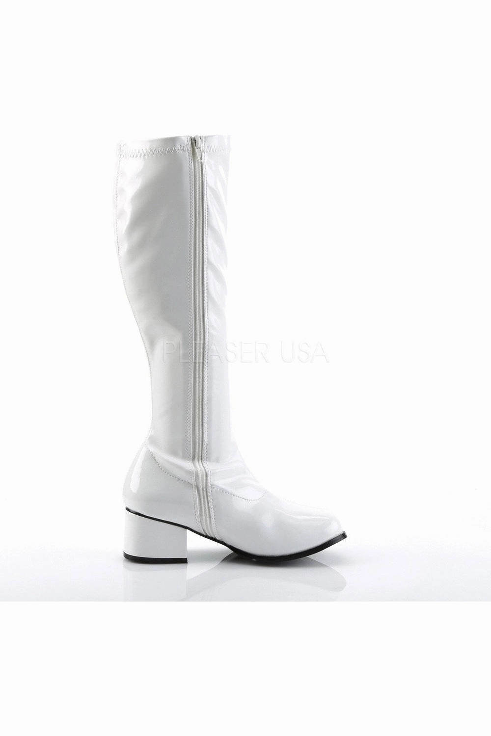 RETRO-300 Go Go Boot | White Patent