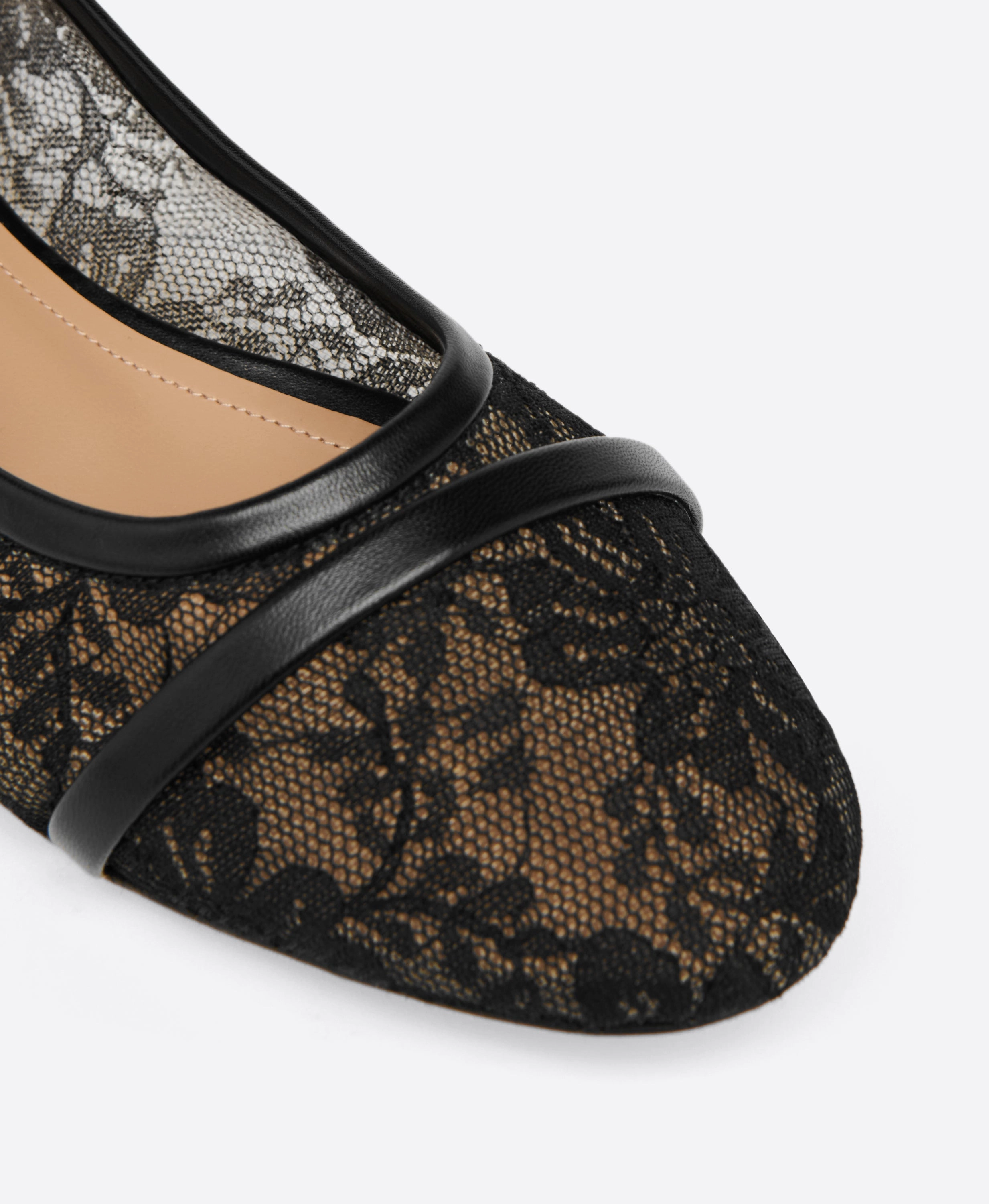 Sabina Black Lace Flat Pumps