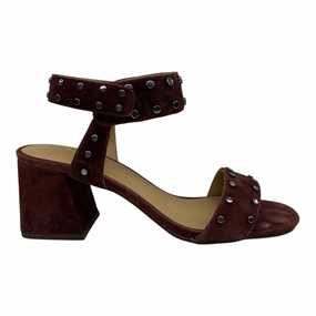 Sandals Heels Block By Chicos In Maroon, Size:7