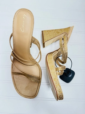 Sandals Heels Block By Circus By Sam Edelman In Gold, Size: 9