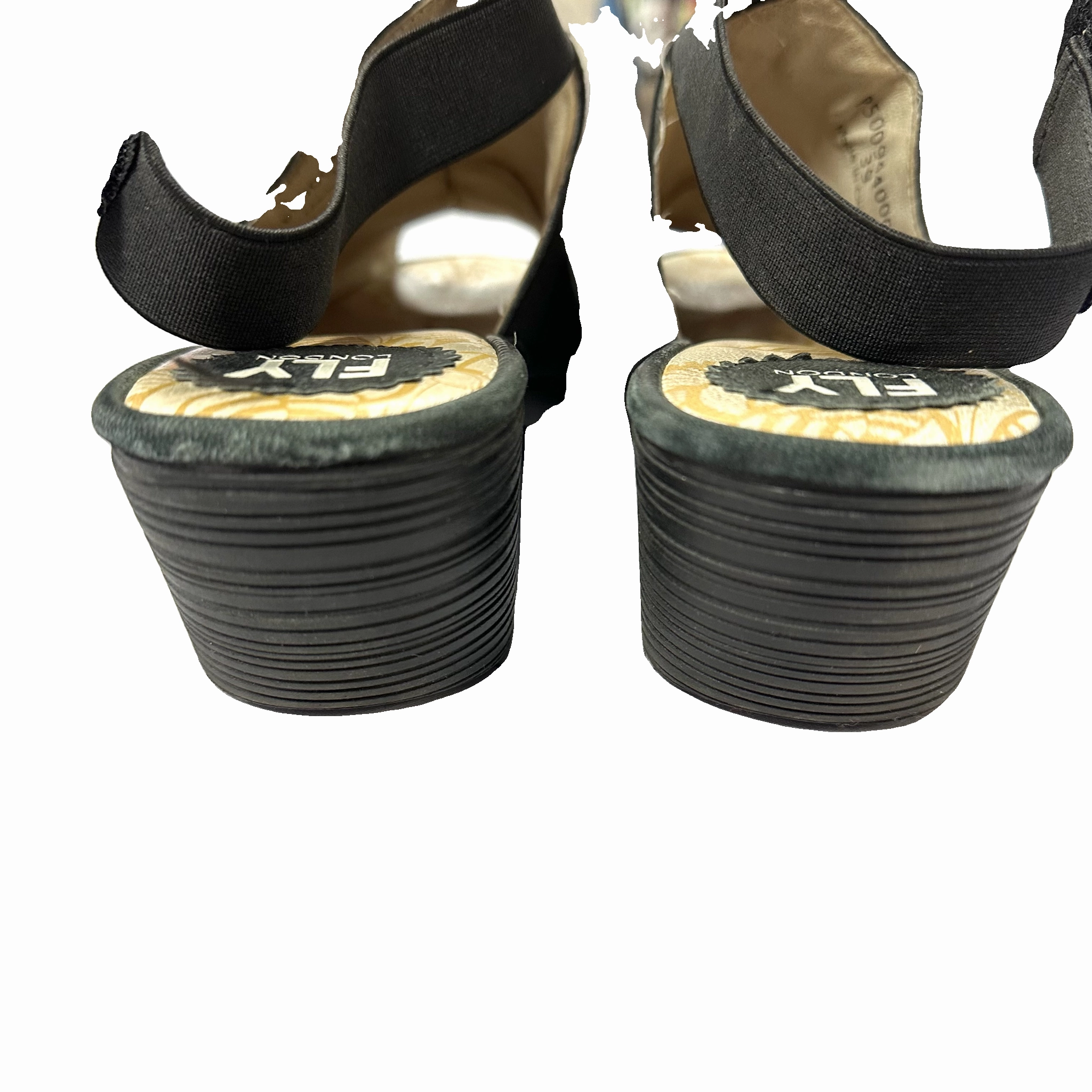 Sandals Heels Block By Fly London In Black, Size: 8.5