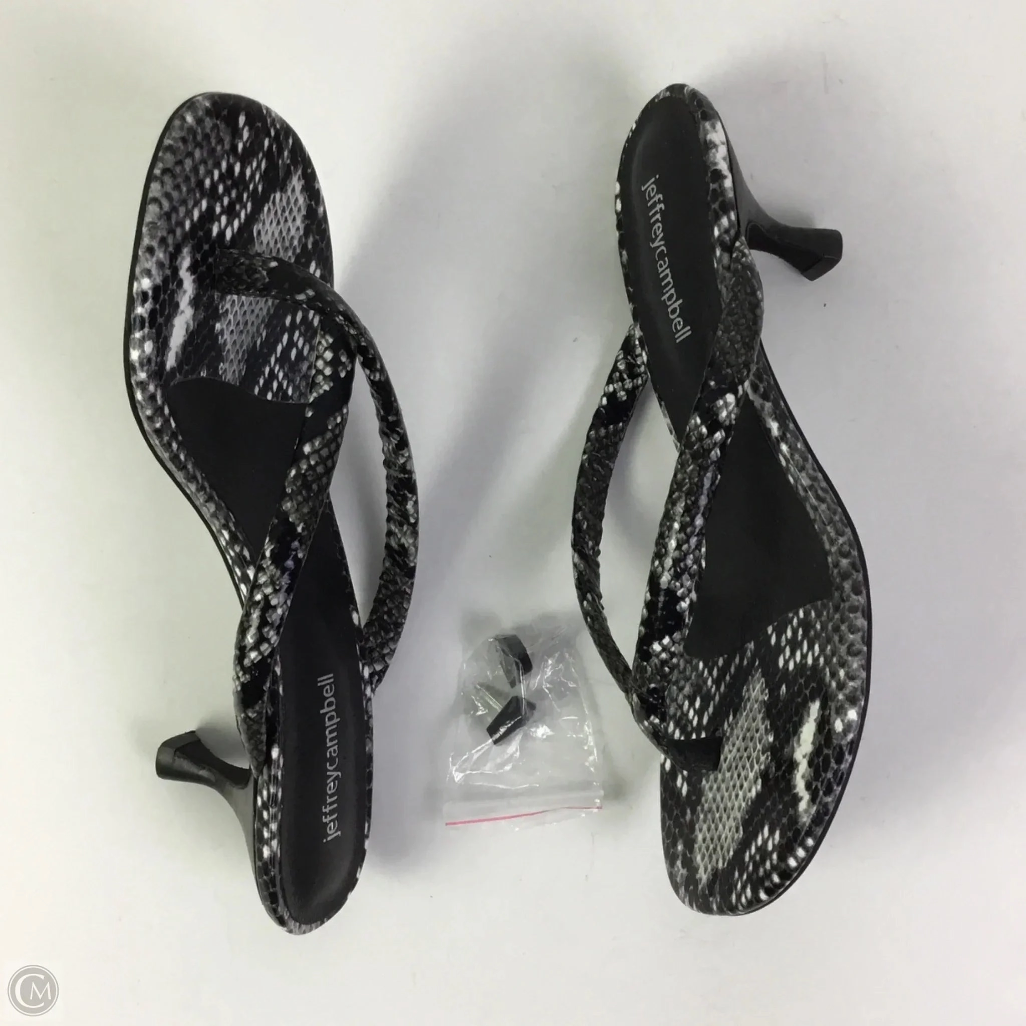 Sandals Heels Kitten By Jeffery Campbell In Snakeskin Print, Size: 7