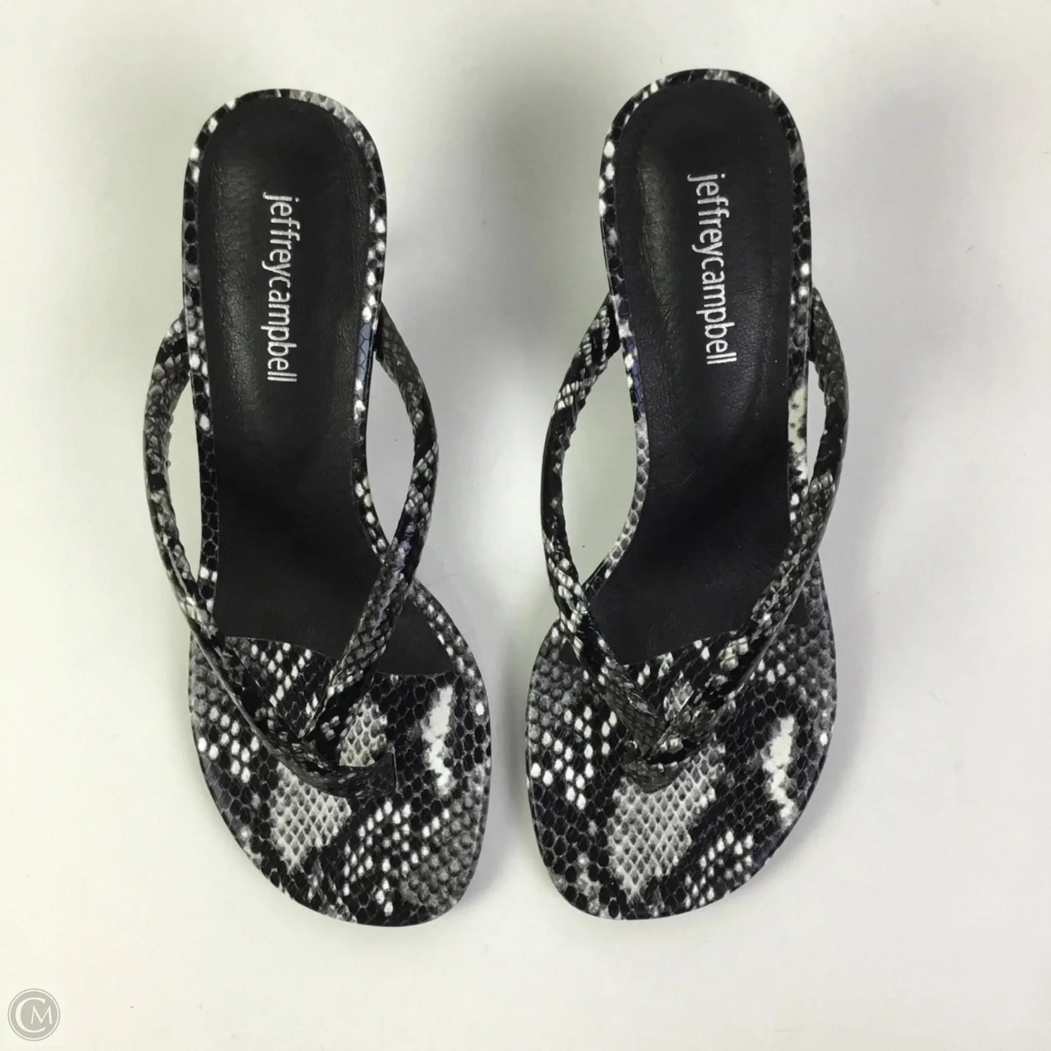 Sandals Heels Kitten By Jeffery Campbell In Snakeskin Print, Size: 7