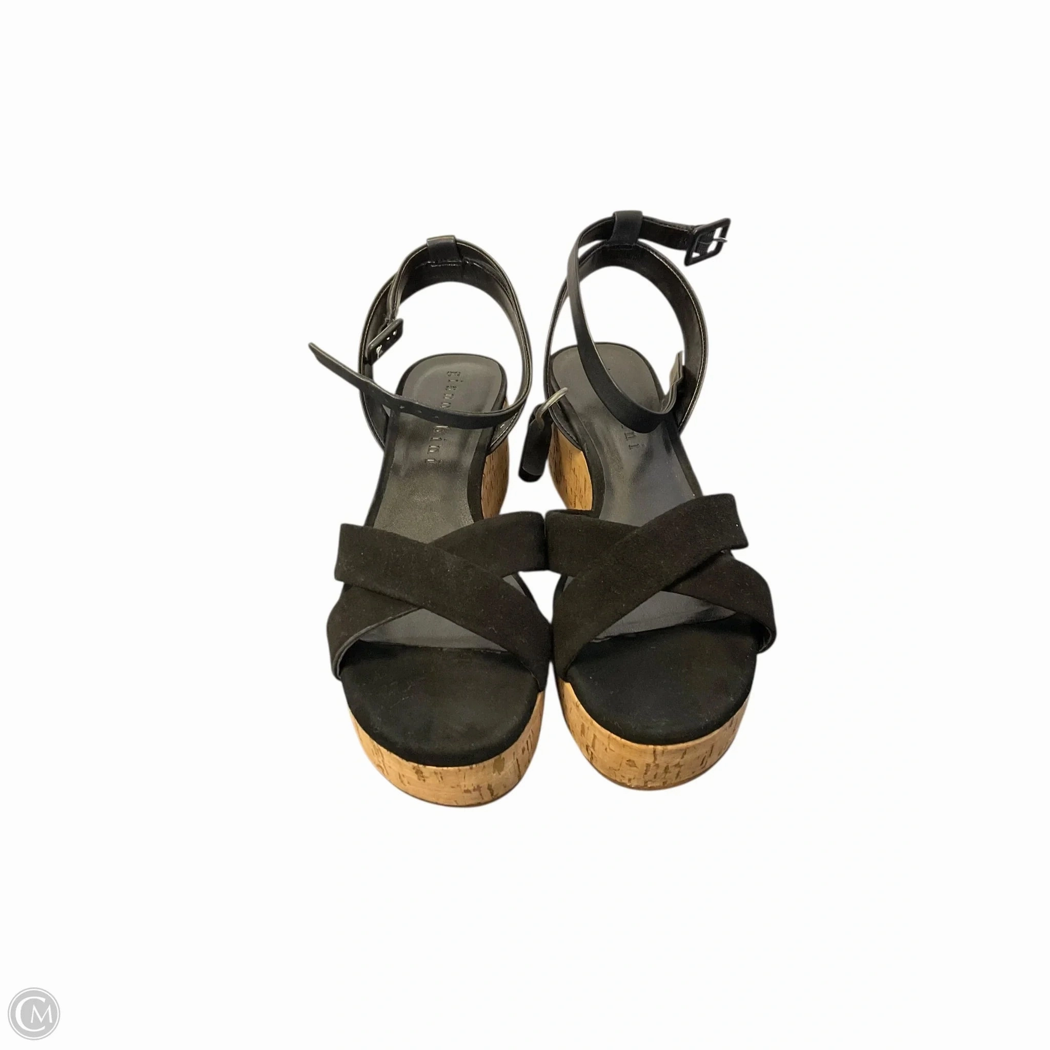 Sandals Heels Platform By Gianni Bini In Black & Tan, Size: 9