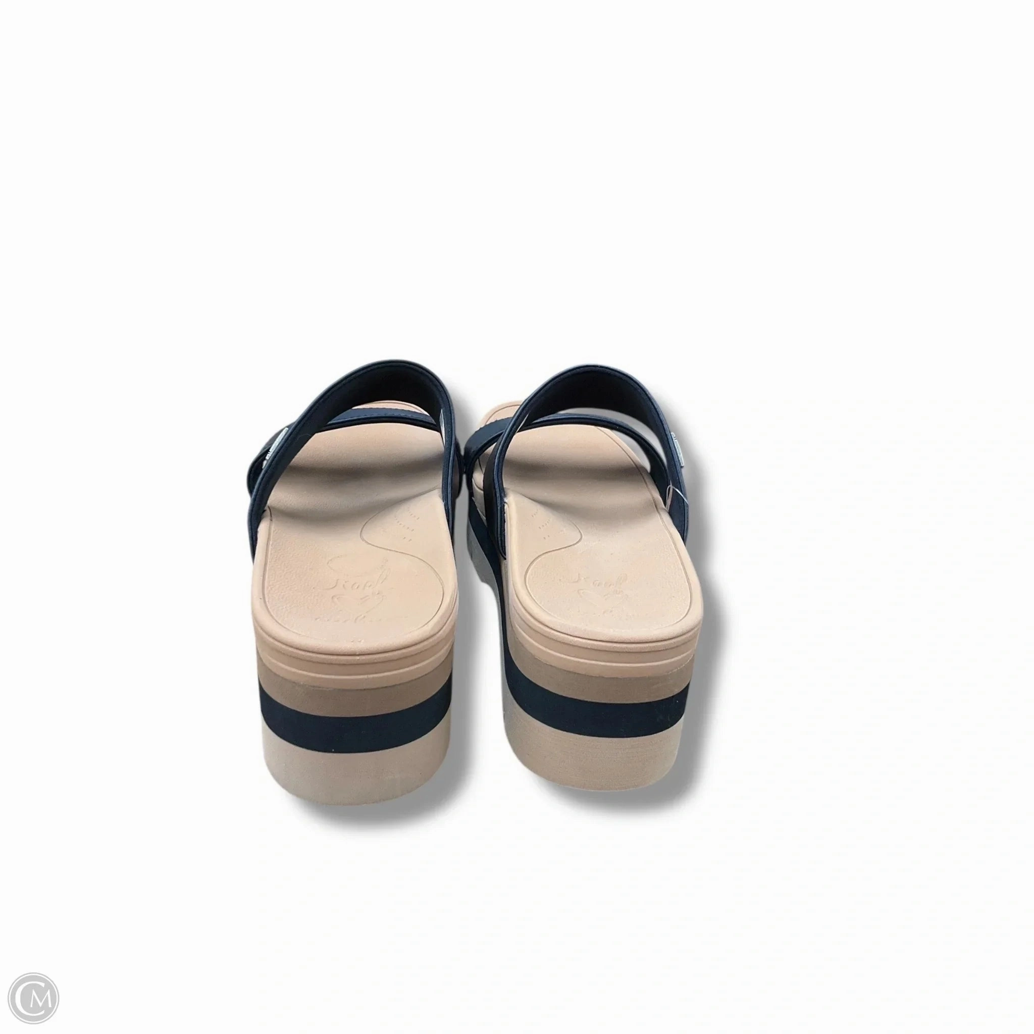 Sandals Heels Platform By Reef In Black & Tan, Size: 8