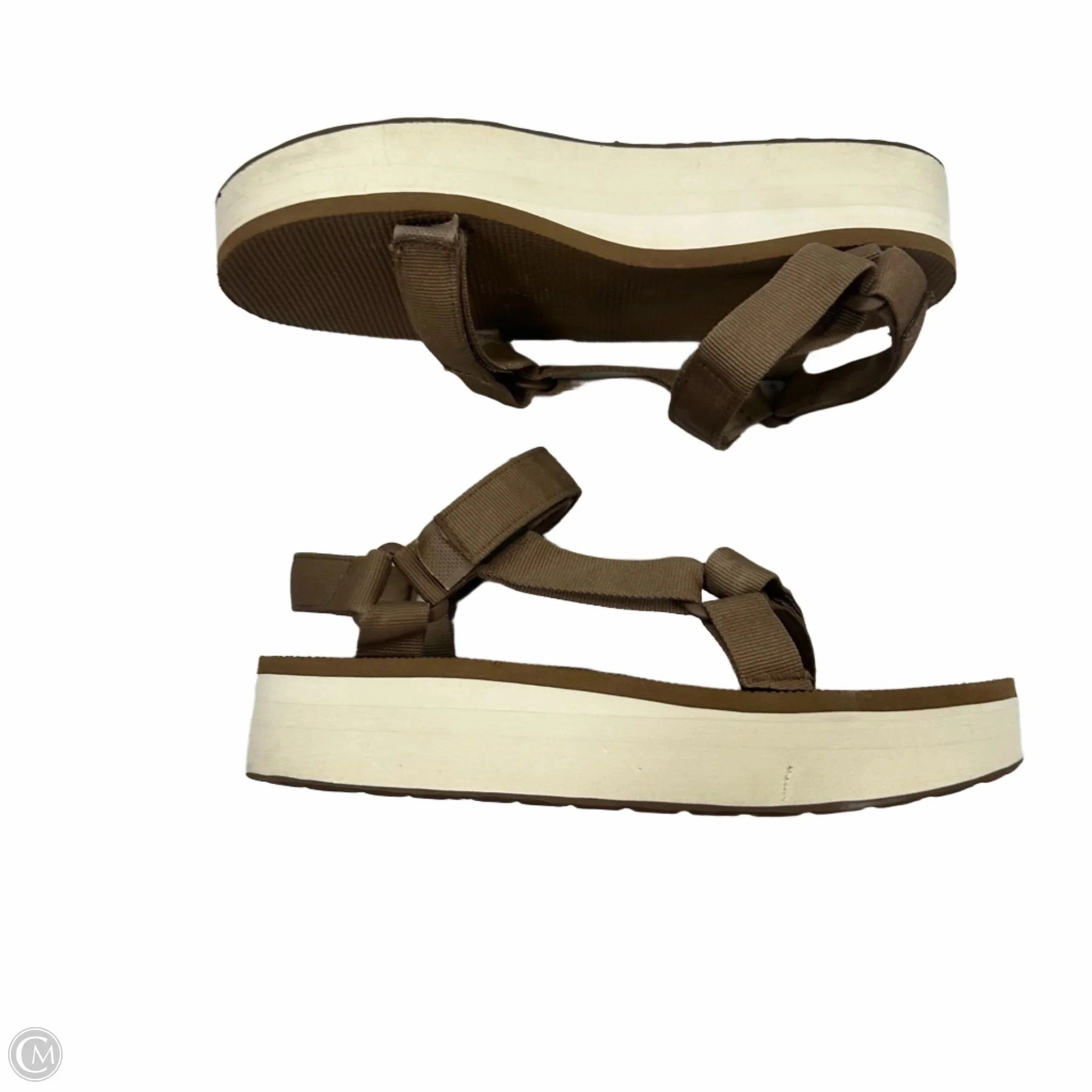 Sandals Heels Platform By Teva In Brown, Size: 11