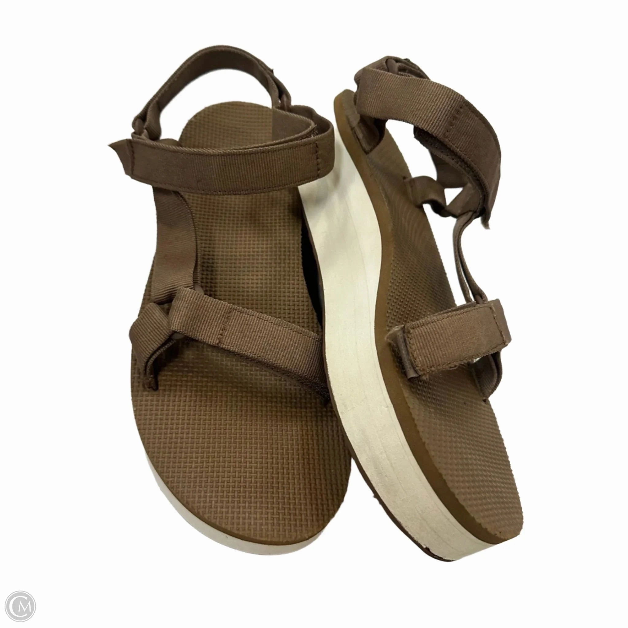 Sandals Heels Platform By Teva In Brown, Size: 11