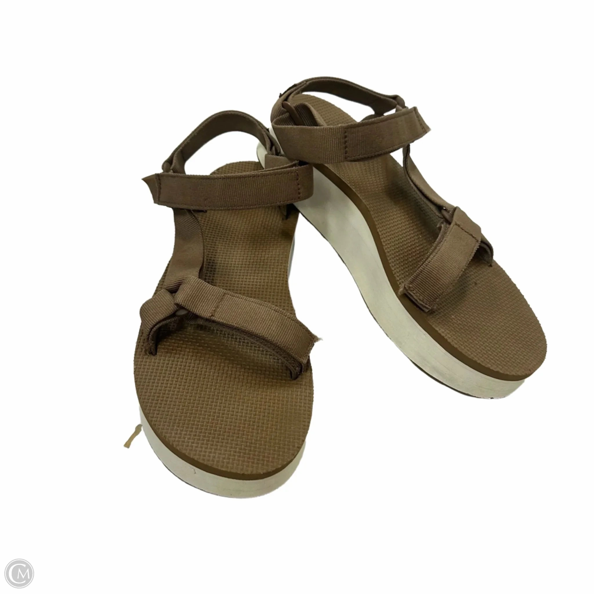 Sandals Heels Platform By Teva In Brown, Size: 11