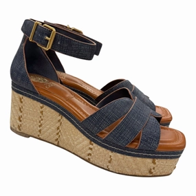 Sandals Heels Platform By Vince Camuto In Blue, Size:9.5