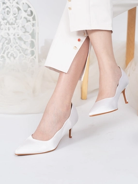 Satin Scallop Pumps