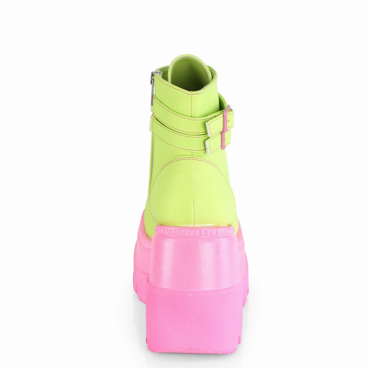 SHAKER-52  Lime Reflective Vegan Leather/Pink