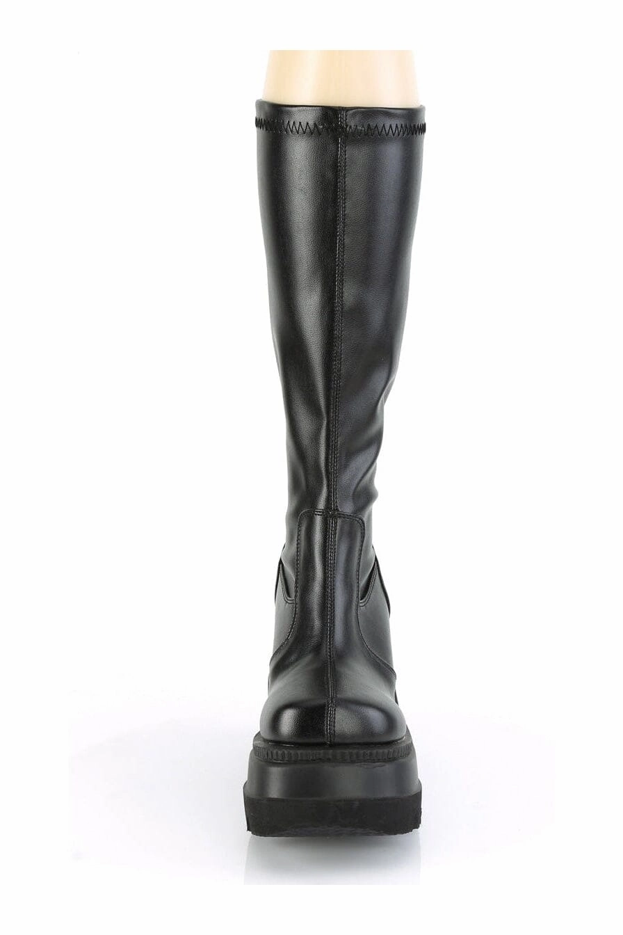 SHAKER-65 Black Vegan Leather Knee Boot