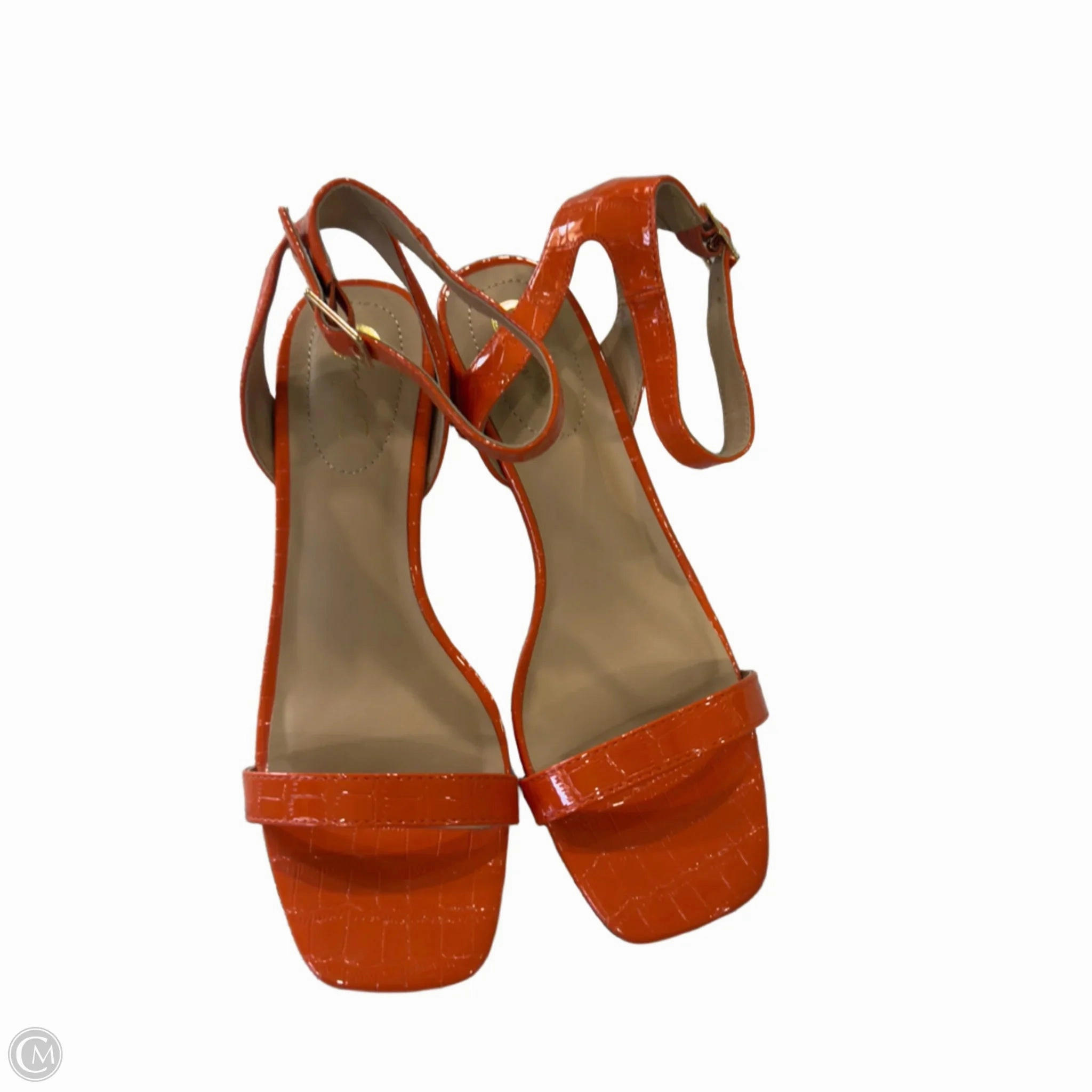 Shoes Heels Block By Cato In Orange, Size: 7.5