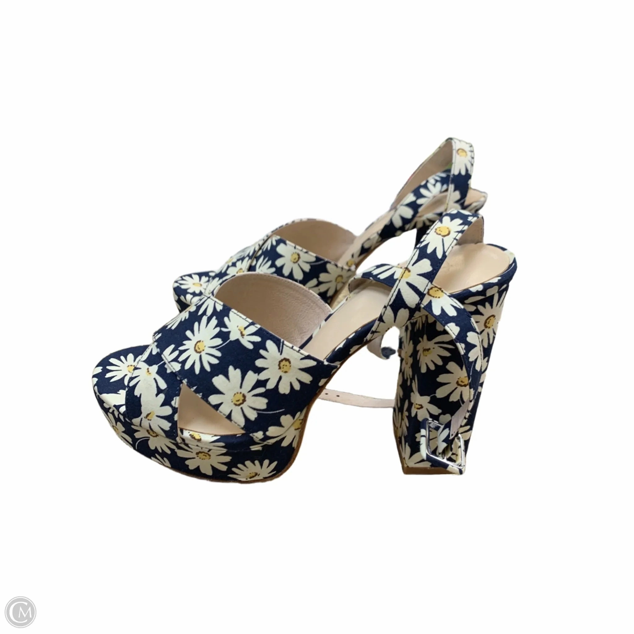 Shoes Heels Block By Clothes Mentor In Floral Print, Size: 10