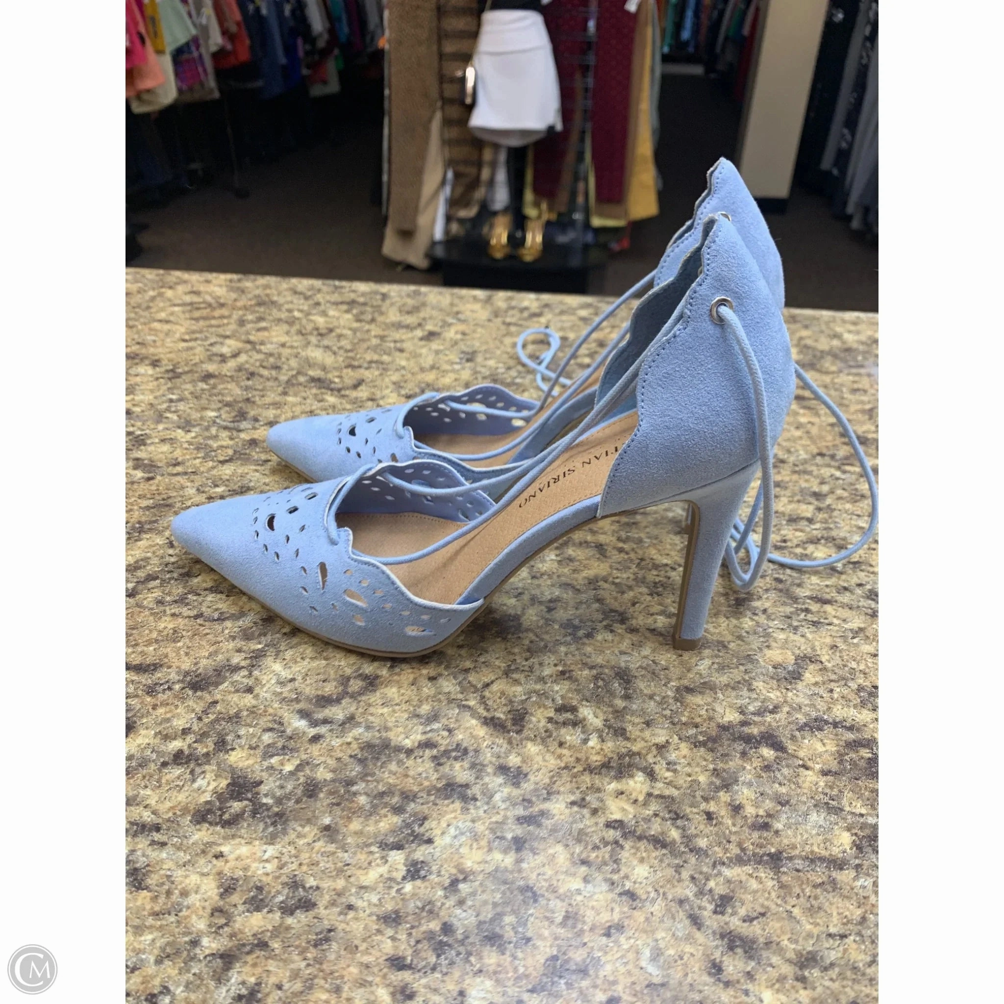 Shoes Heels Stiletto By Christian Siriano In Blue, Size: 9