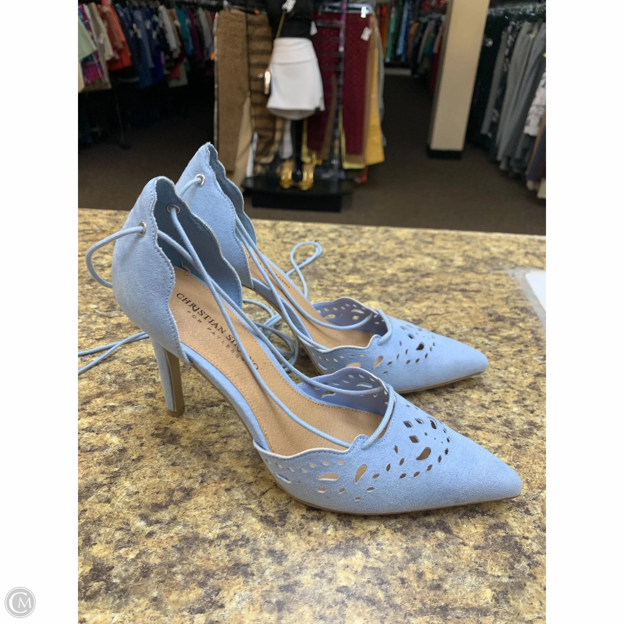 Shoes Heels Stiletto By Christian Siriano In Blue, Size: 9