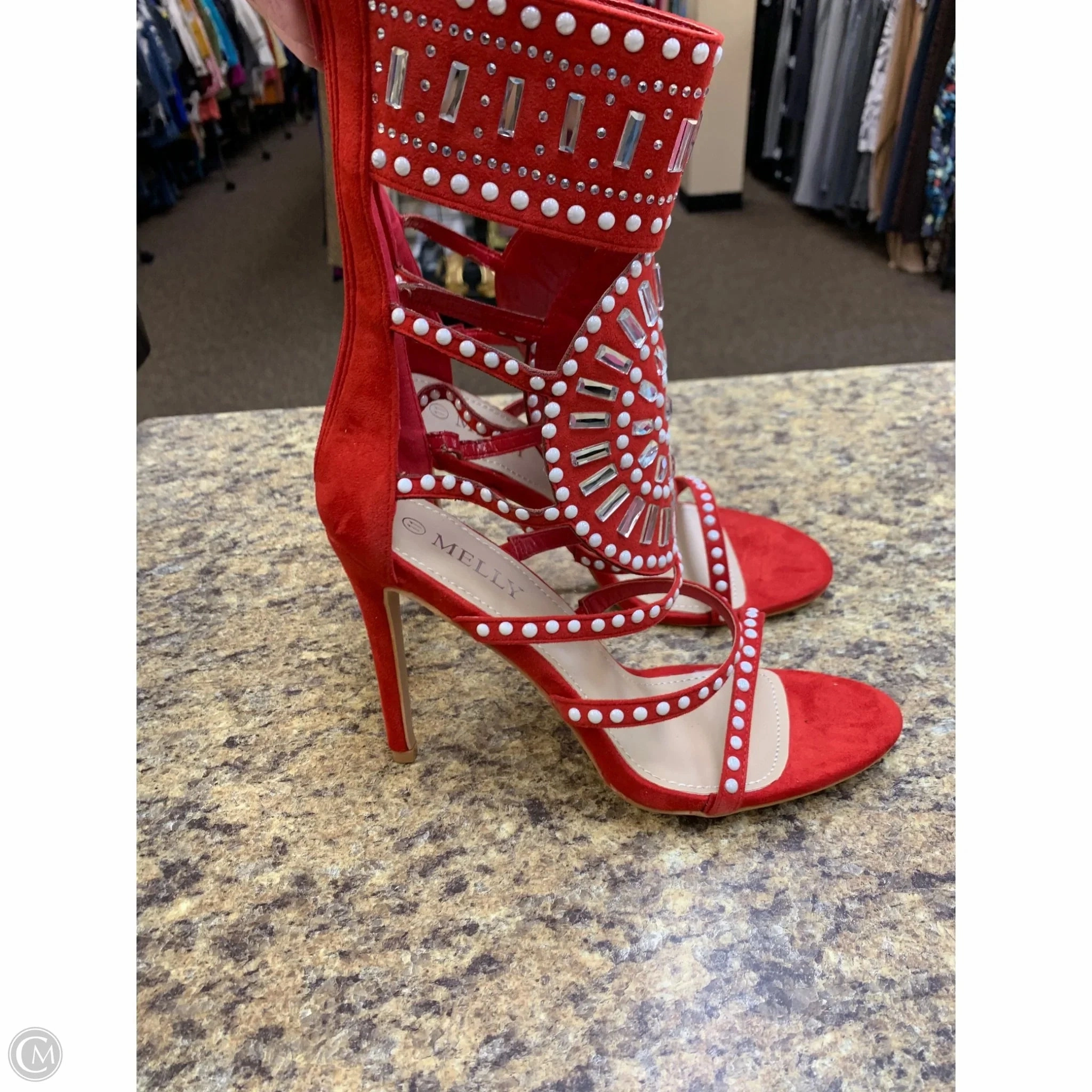 Shoes Heels Stiletto By Clothes Mentor In Red, Size: 11