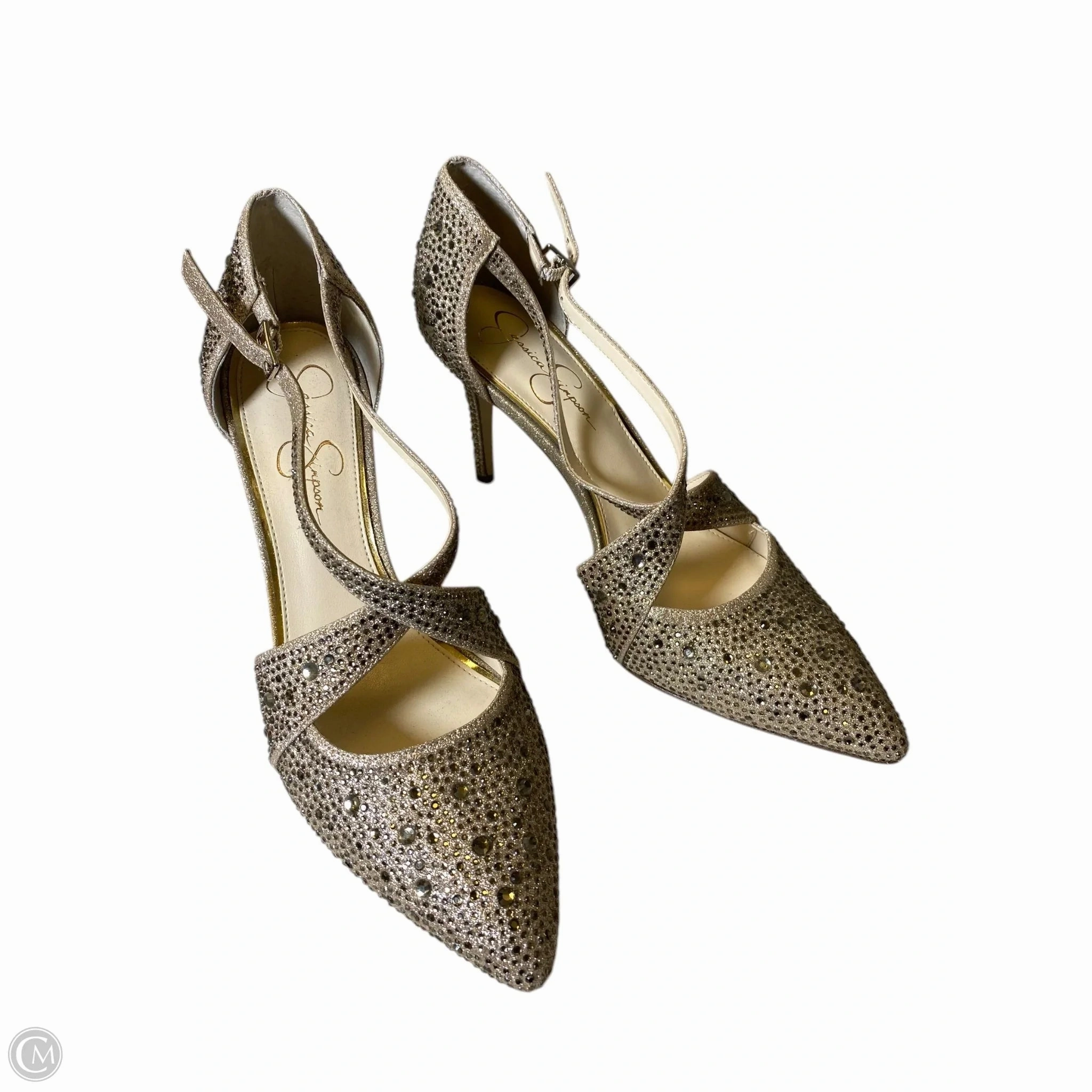 Shoes Heels Stiletto By Jessica Simpson In Gold, Size: 10