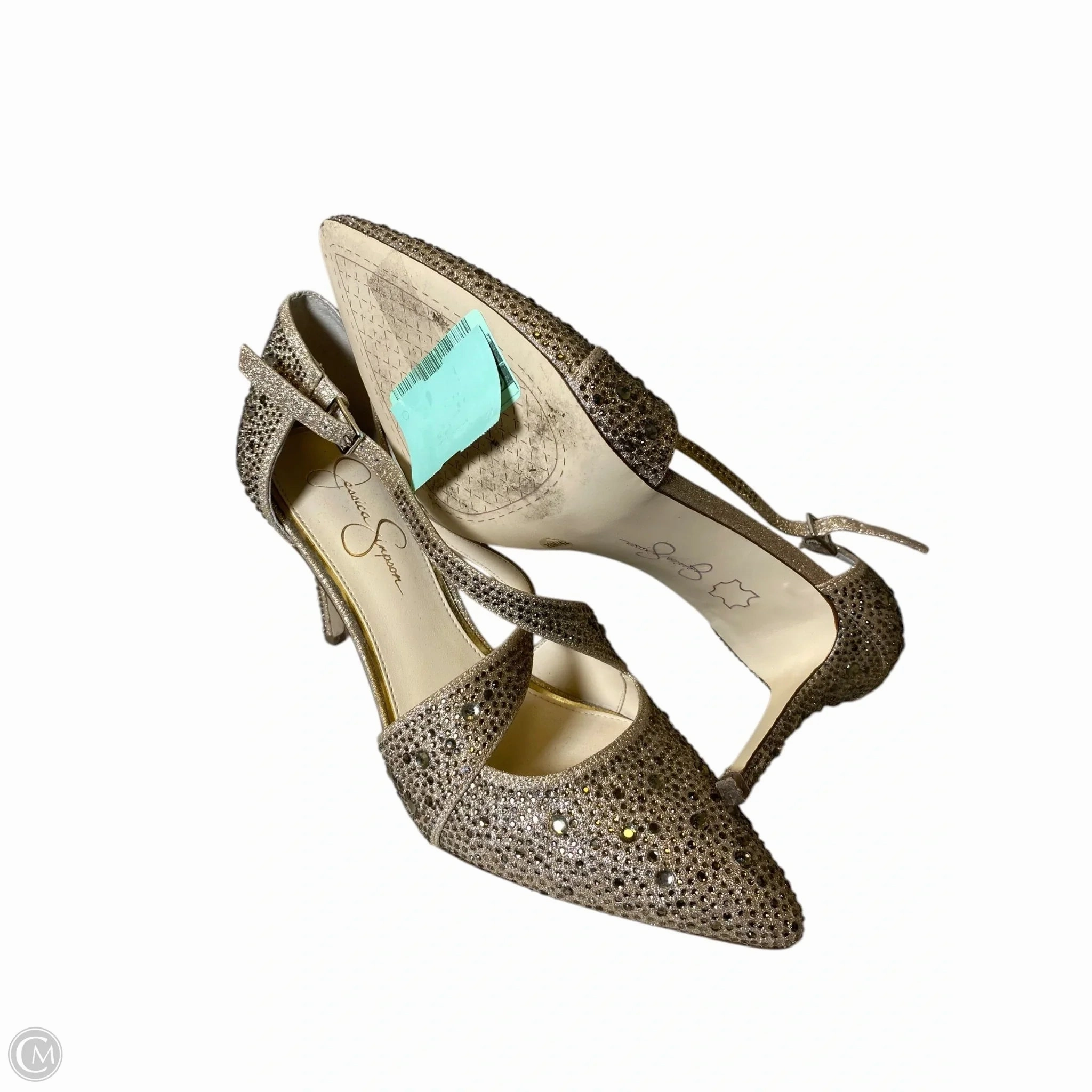 Shoes Heels Stiletto By Jessica Simpson In Gold, Size: 10