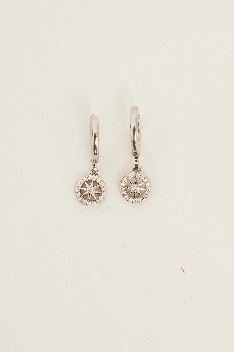 Silver Rhinestone Earrings