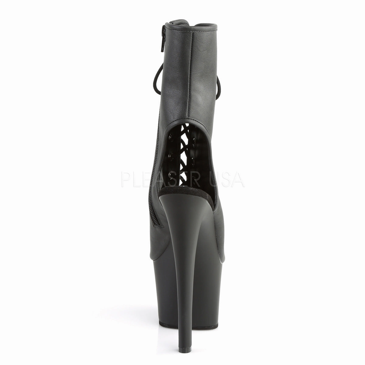 SKY-1016  Black Faux Leather/Black Matte