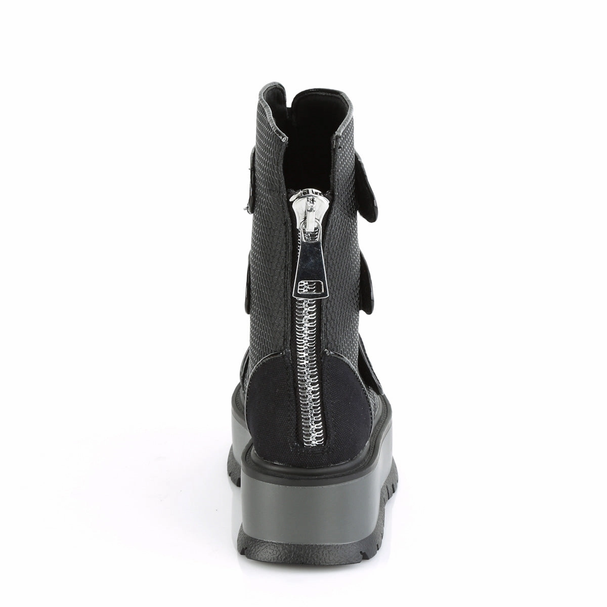 SLACKER-101  Black Vegan Leather-Canvas