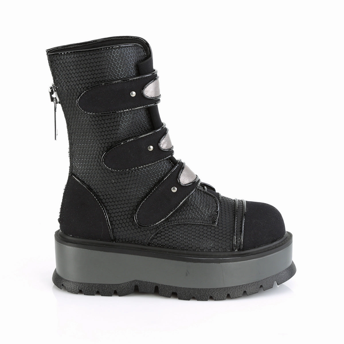 SLACKER-101  Black Vegan Leather-Canvas