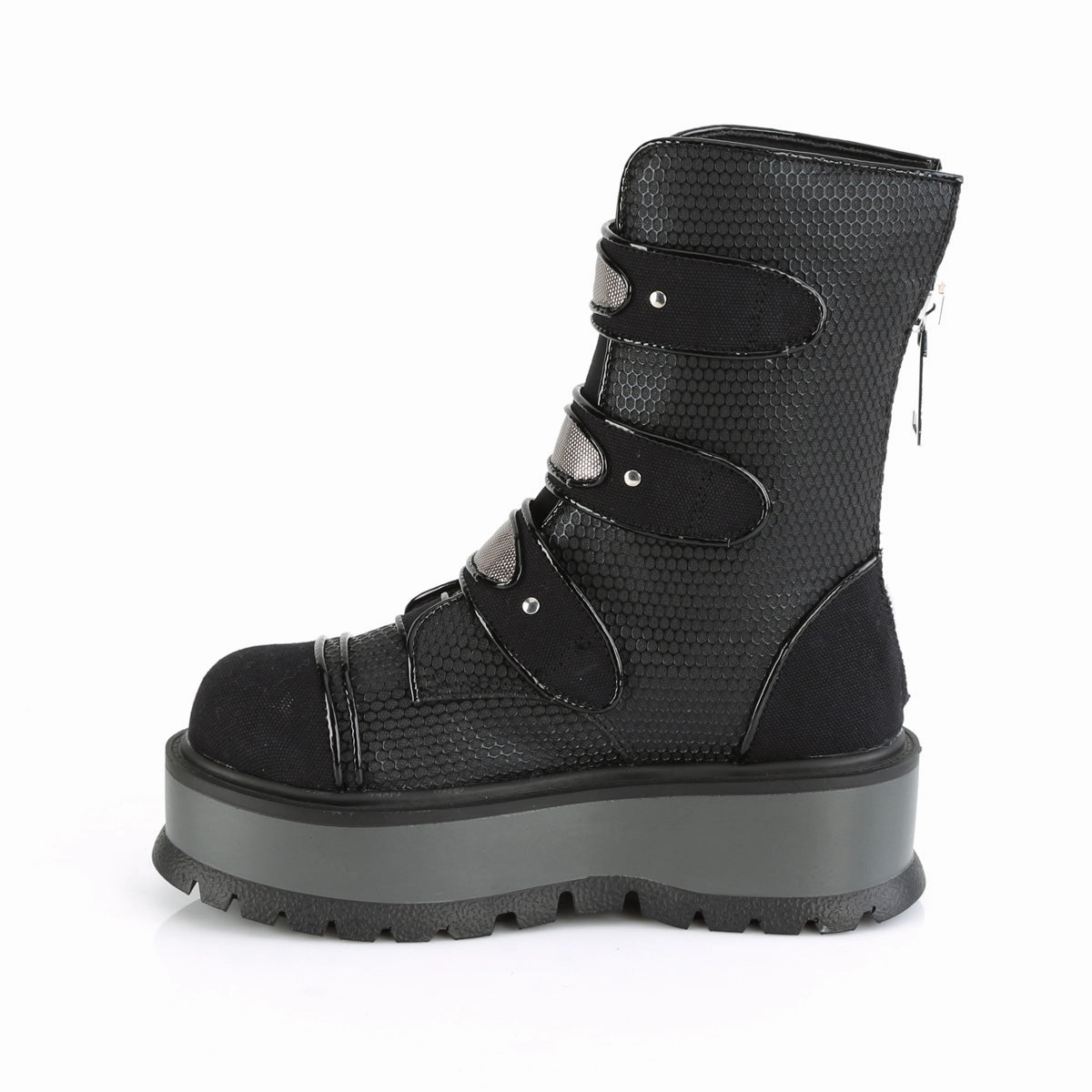 SLACKER-101  Black Vegan Leather-Canvas
