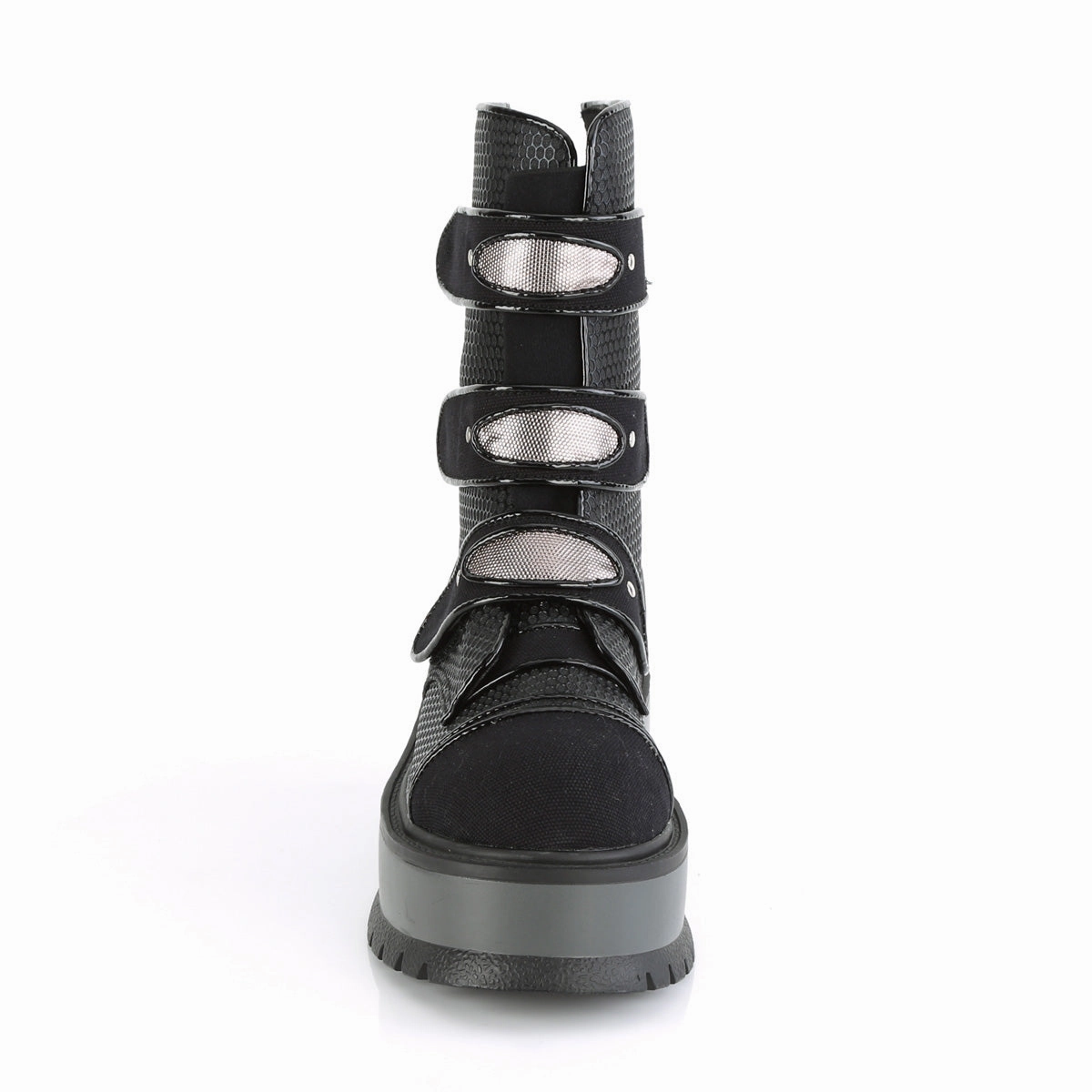 SLACKER-101  Black Vegan Leather-Canvas