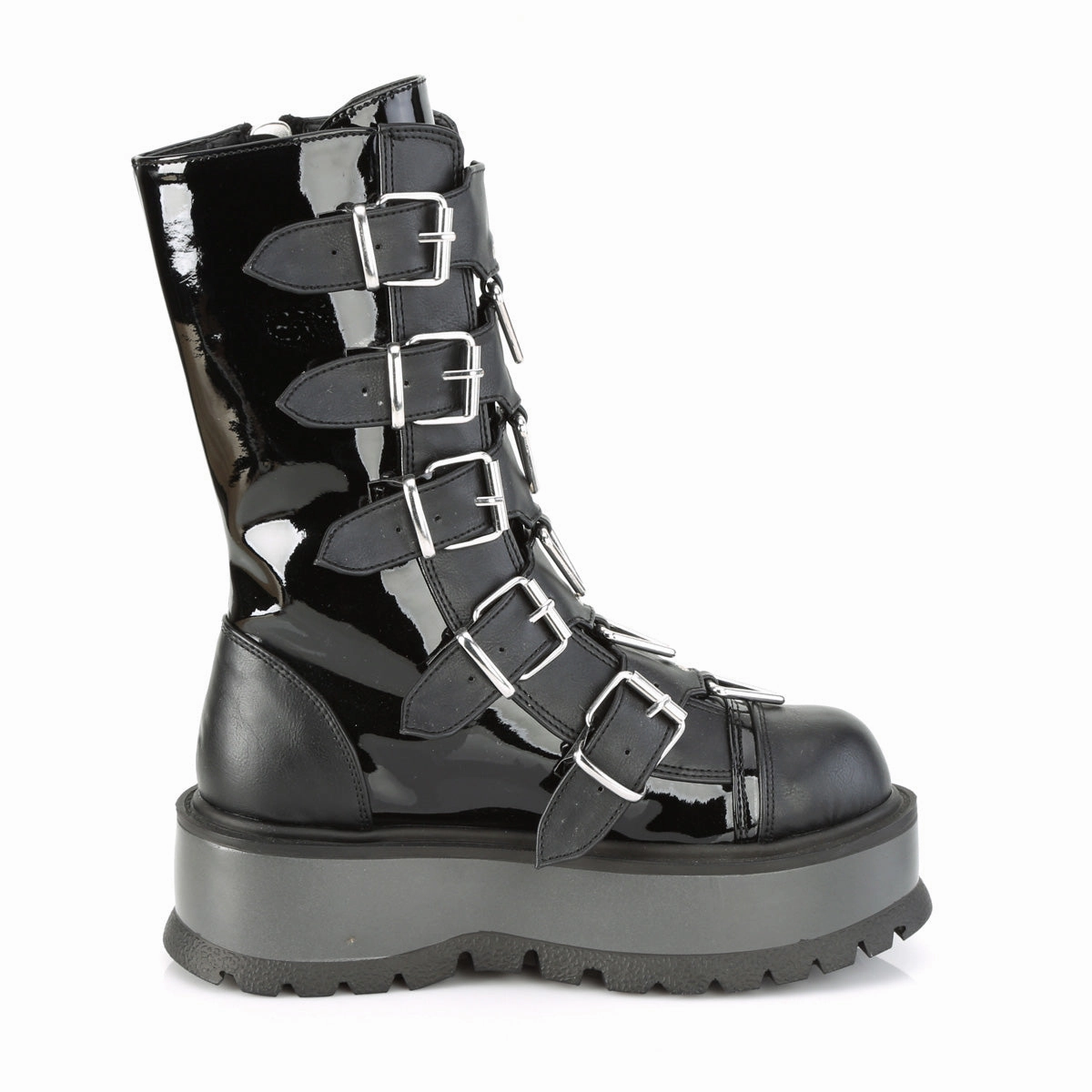 SLACKER-160  Black Patent-Vegan Leather
