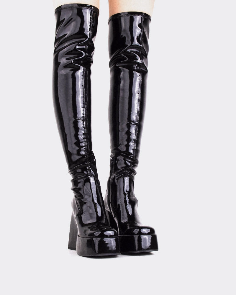 Sonny Black Patent Stretch