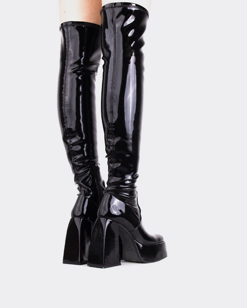 Sonny Black Patent Stretch