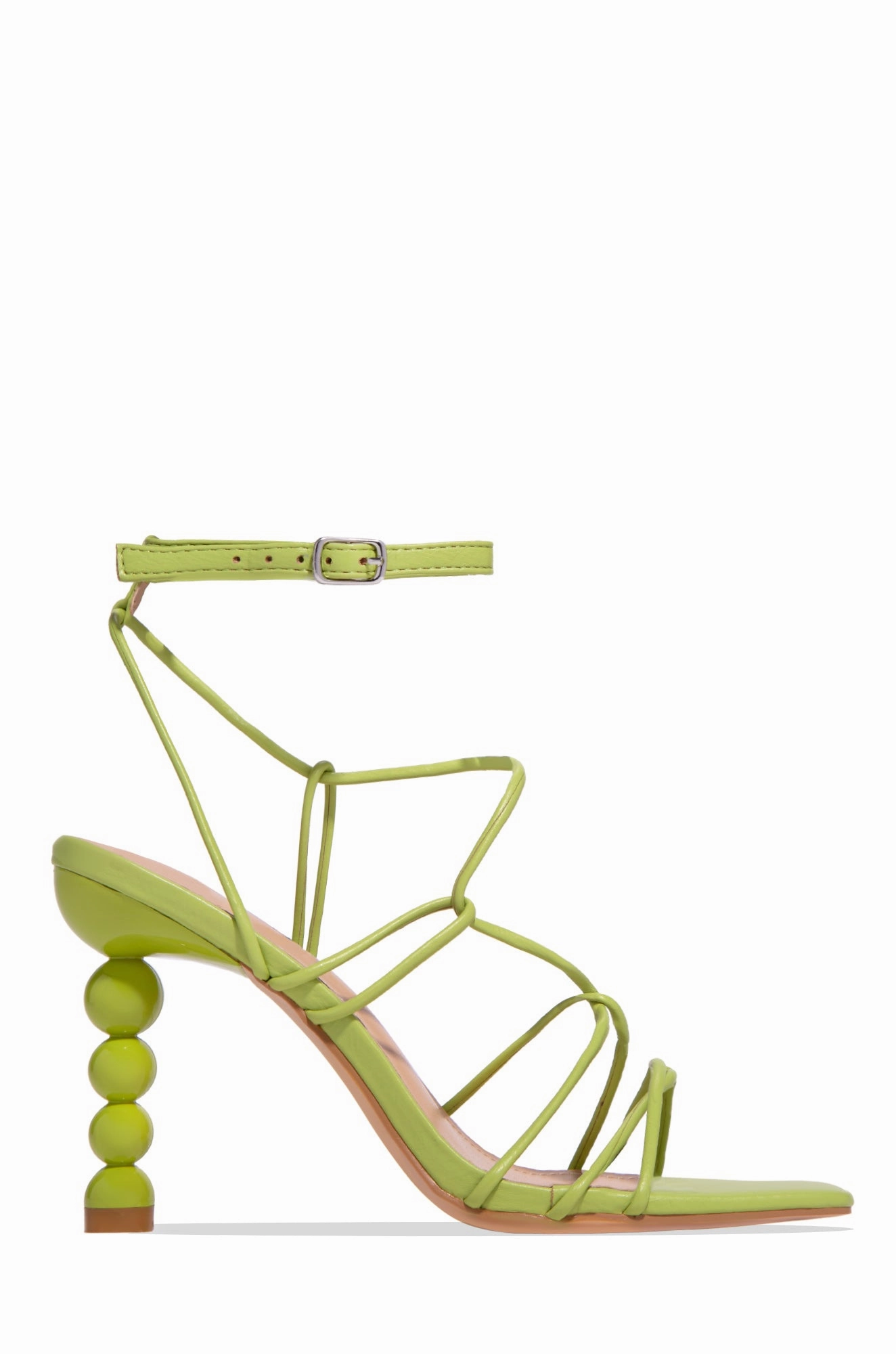 St. Barts Summer Square Toe Strappy Heels - Orange