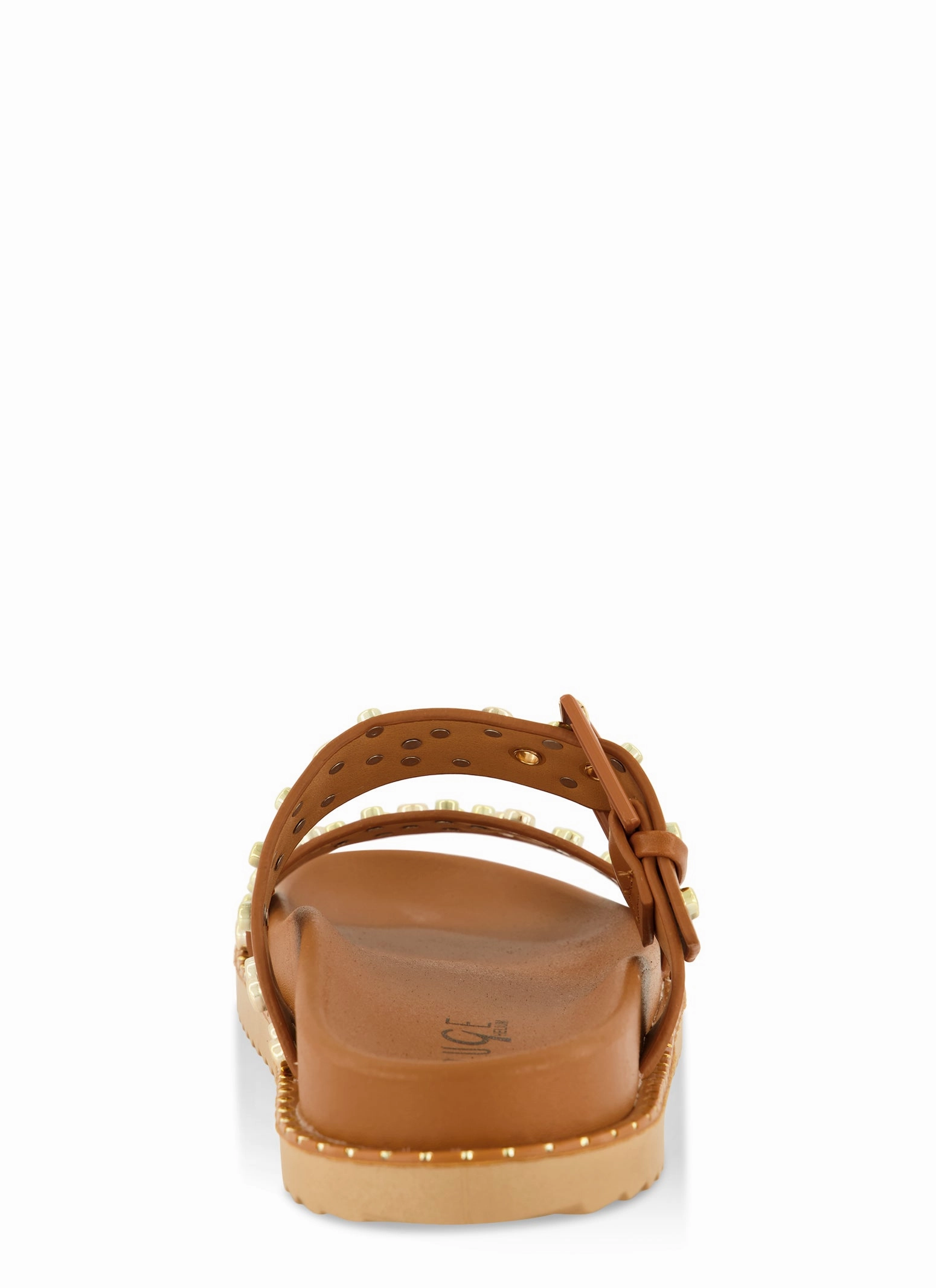 Studded Double Band Footbed Slide Sandals