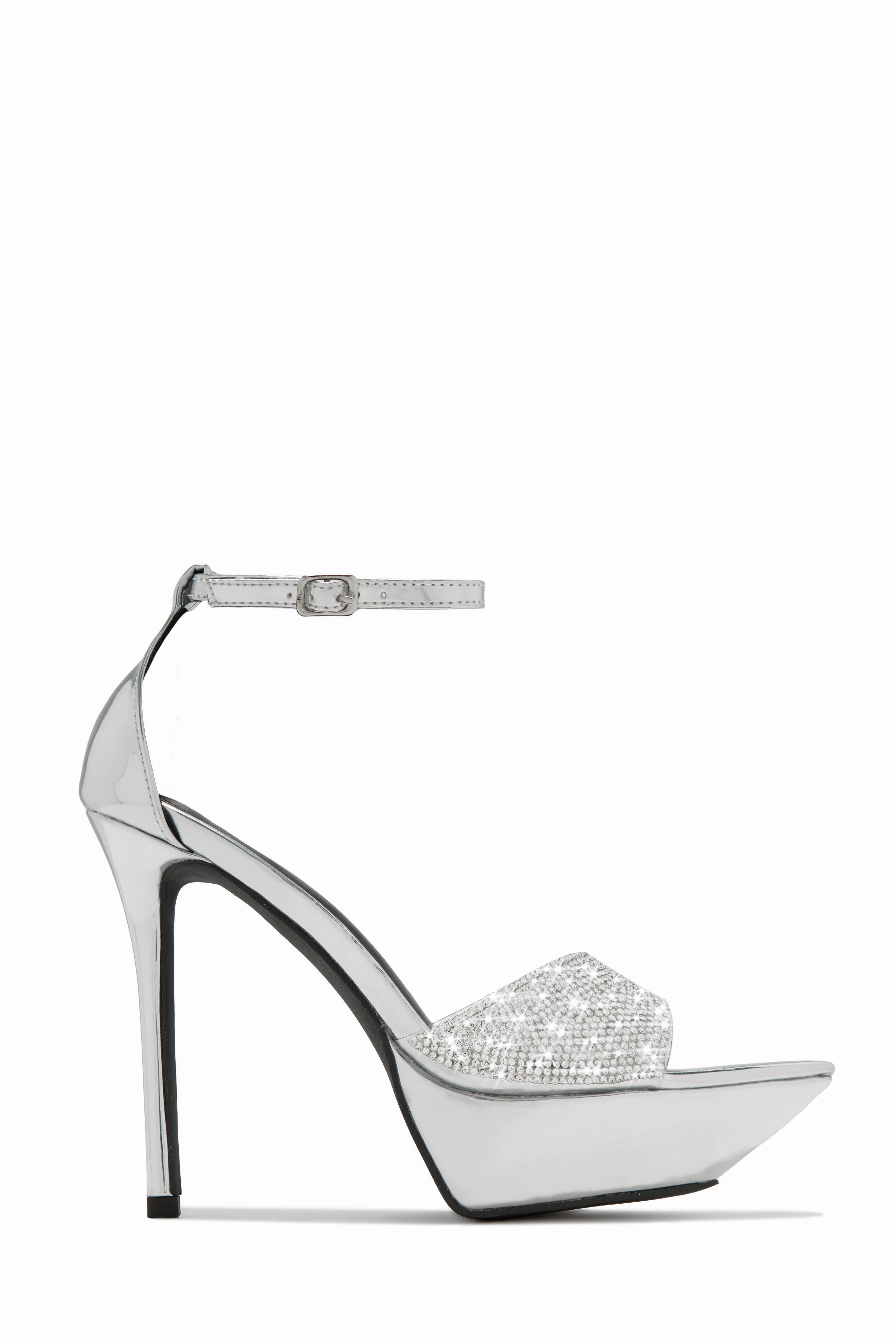 Sweet Fatale Embellished Platform Heels - Nude