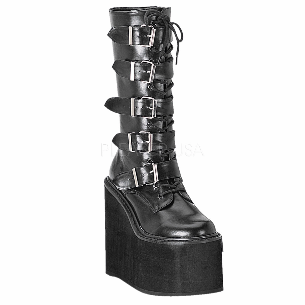 SWING-220  Black Vegan Leather