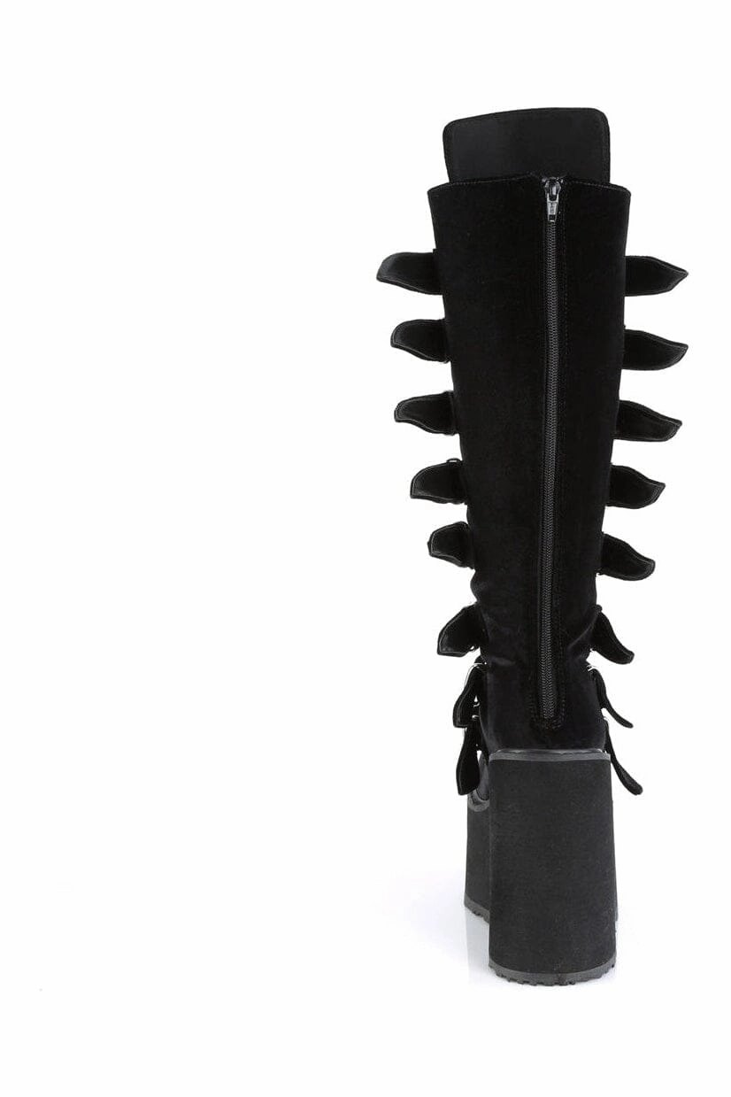 SWING-815 Black Vegan Suede Knee Boot