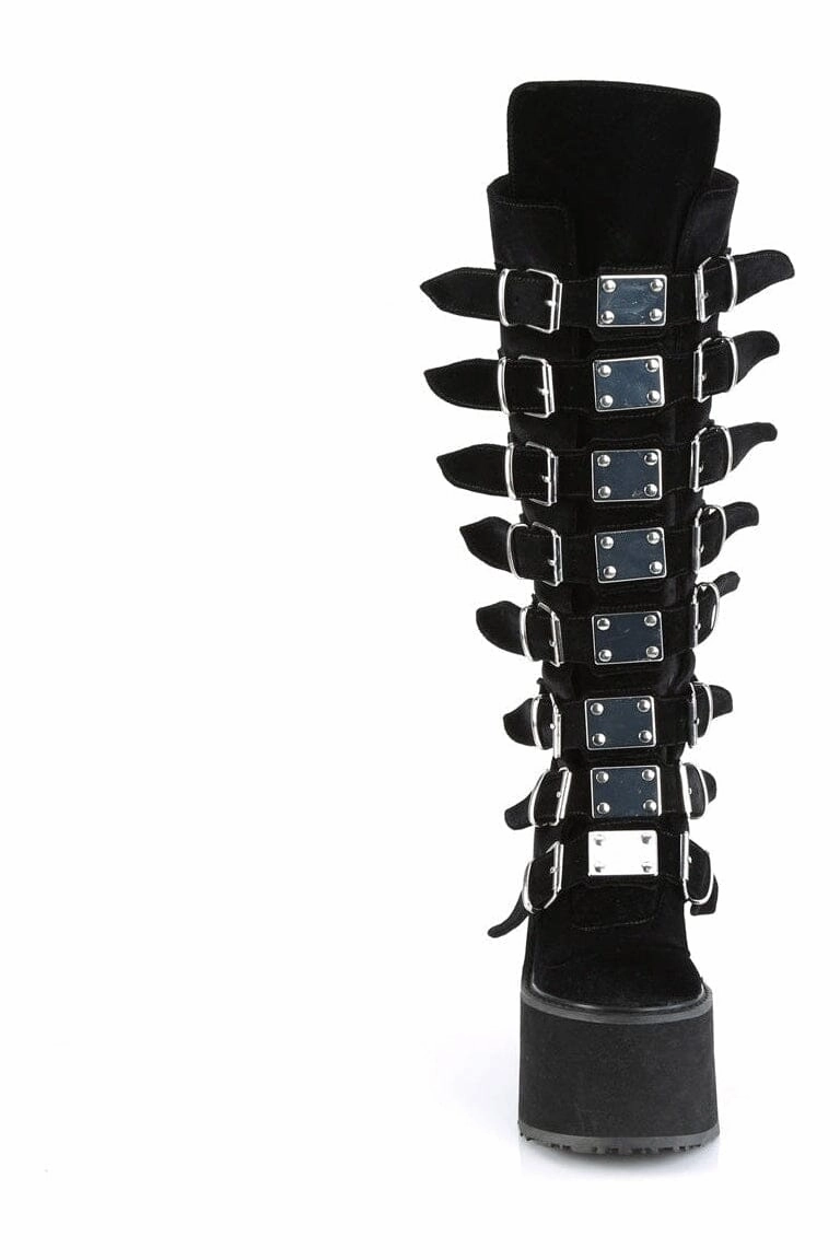 SWING-815 Black Vegan Suede Knee Boot