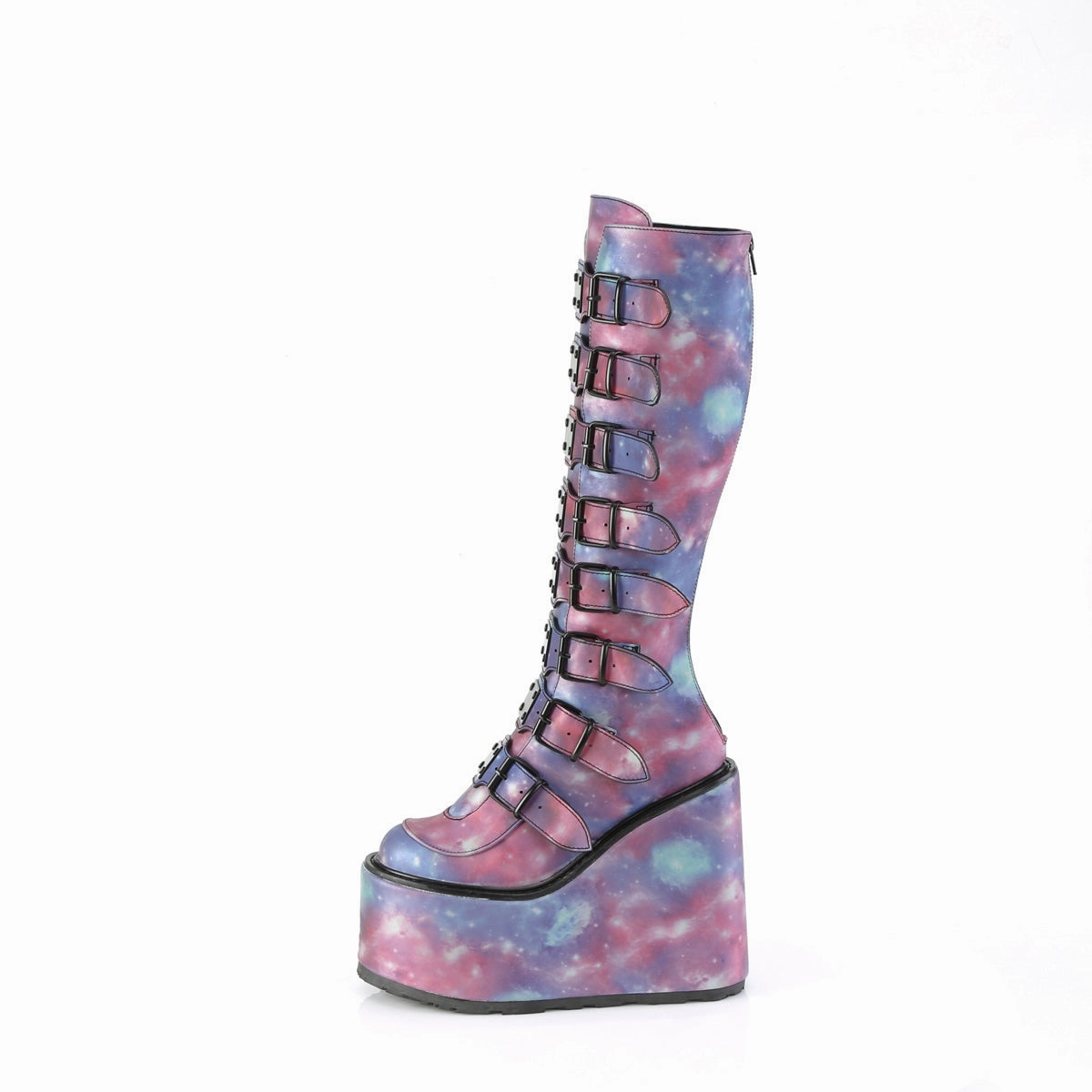 SWING-815  Purple-Blue Reflective Vegan Leather