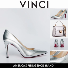 The Ege Silver Leather Pump Fuchsia Sole Women Shoe