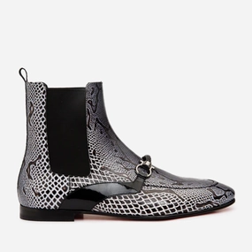 The Milano Black & White Leather Chelsea Dress Men Boot Final Sale!